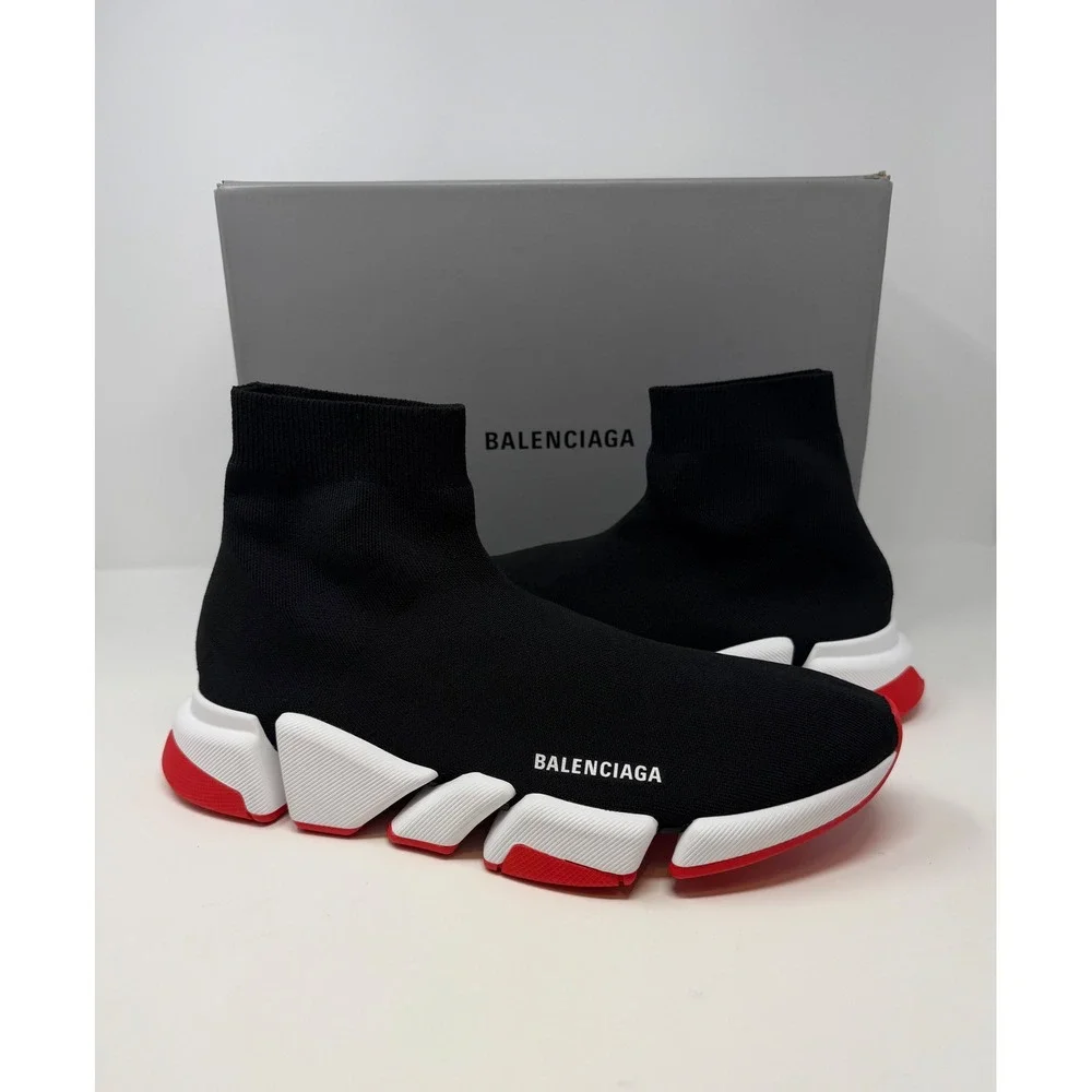 Balenciaga Speed 2.0 Trainer Black/White/Red Size 13 US 46 EU